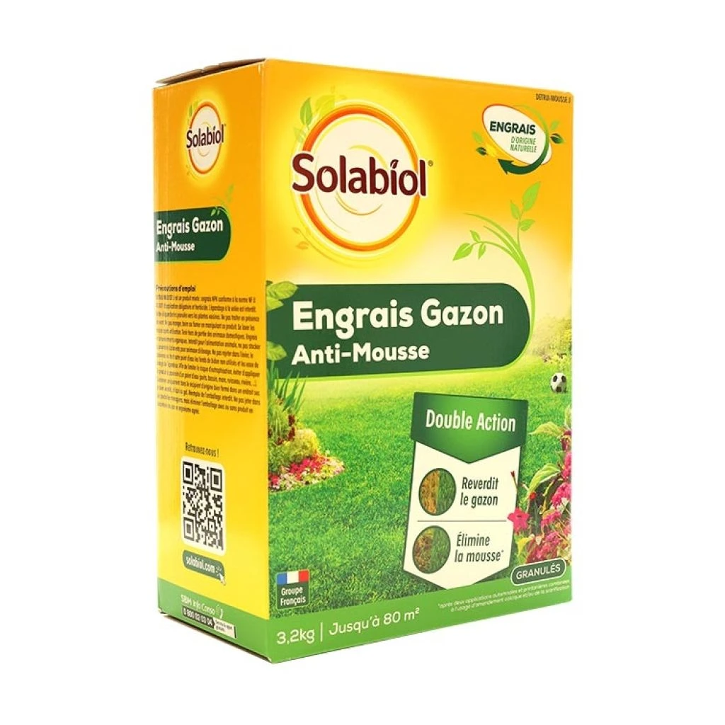 Engrais Gazon Anti-mousse Solabiol En Sac De 3.2 Kg 1 Engrais Gazon Anti-mousse Solabiol En Sac De 3.2 Kg