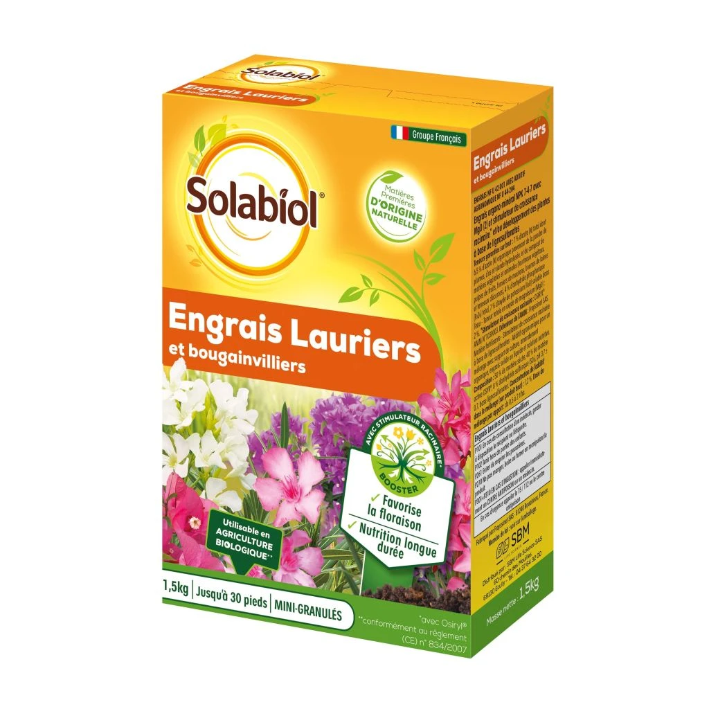 Engrais Lauriers Et Bougainvilliers Solabiol En Boîte De 1.5 Kg 1 Engrais Lauriers Et Bougainvilliers Solabiol En Boîte De 1.5 Kg